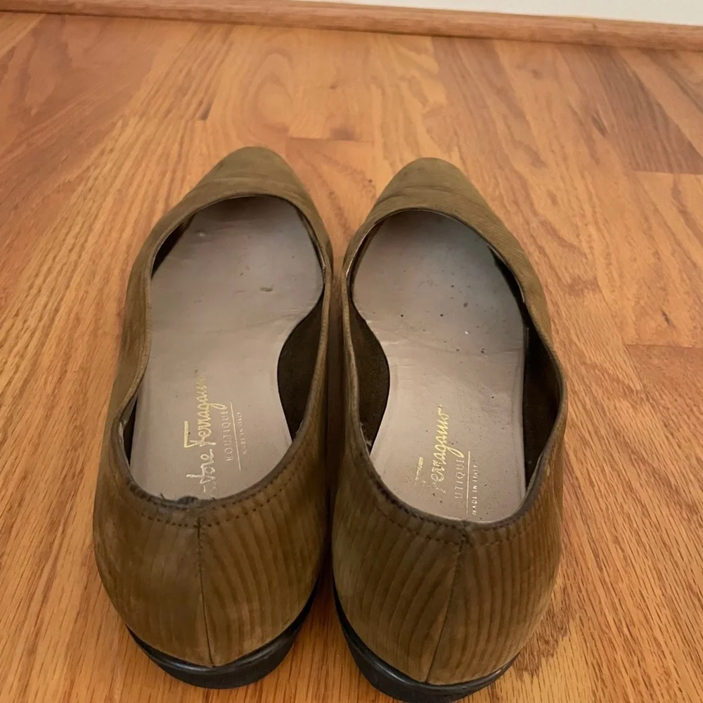 Salvatore Ferragamo Vintage Slip-ons 9.5 Brown Suede